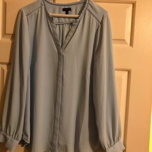 NWOT Baby Blue Blouse by Talbots in washable crepe